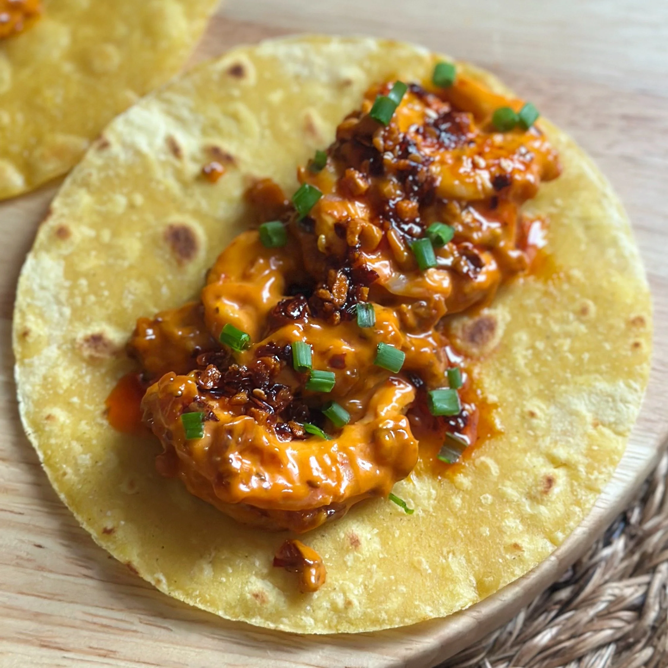 Chili Crisp Shrimp Tacos
