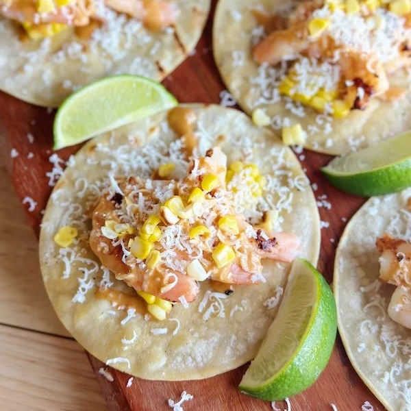 Street Corn Inspired Shrimp Tacos