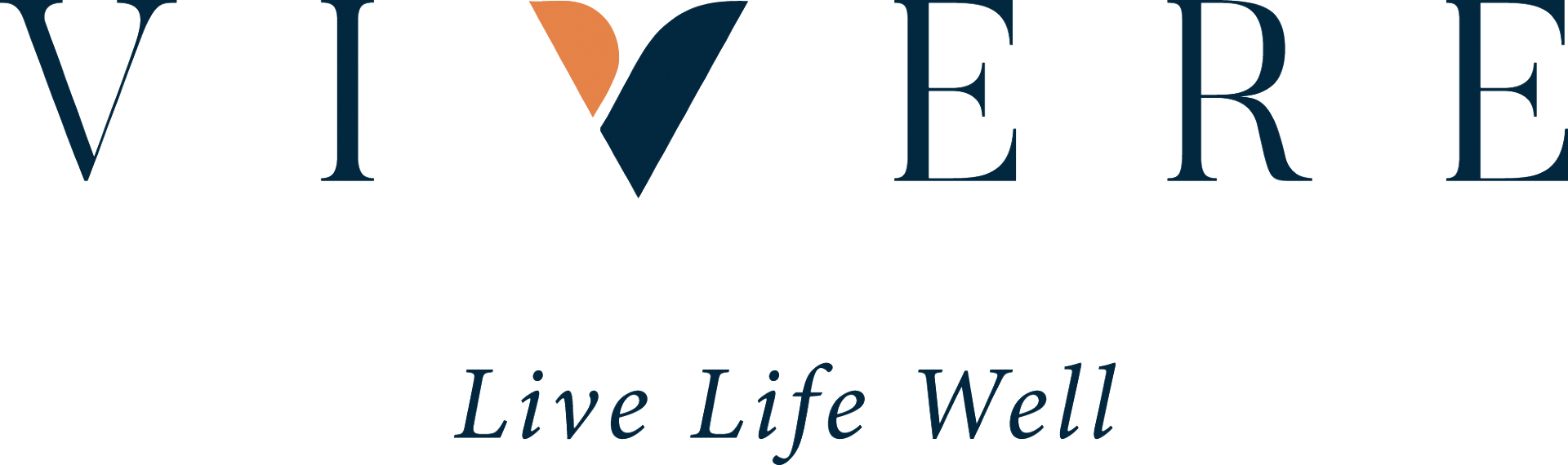 Vivere logo with the slogan "Live Life Well" underneath.