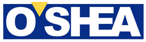 O'Shea logo banner with blue background and white text.