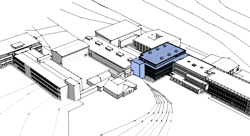 A close-up illustration of a microchip with blue and black coloring, featuring detailed circuit patterns.