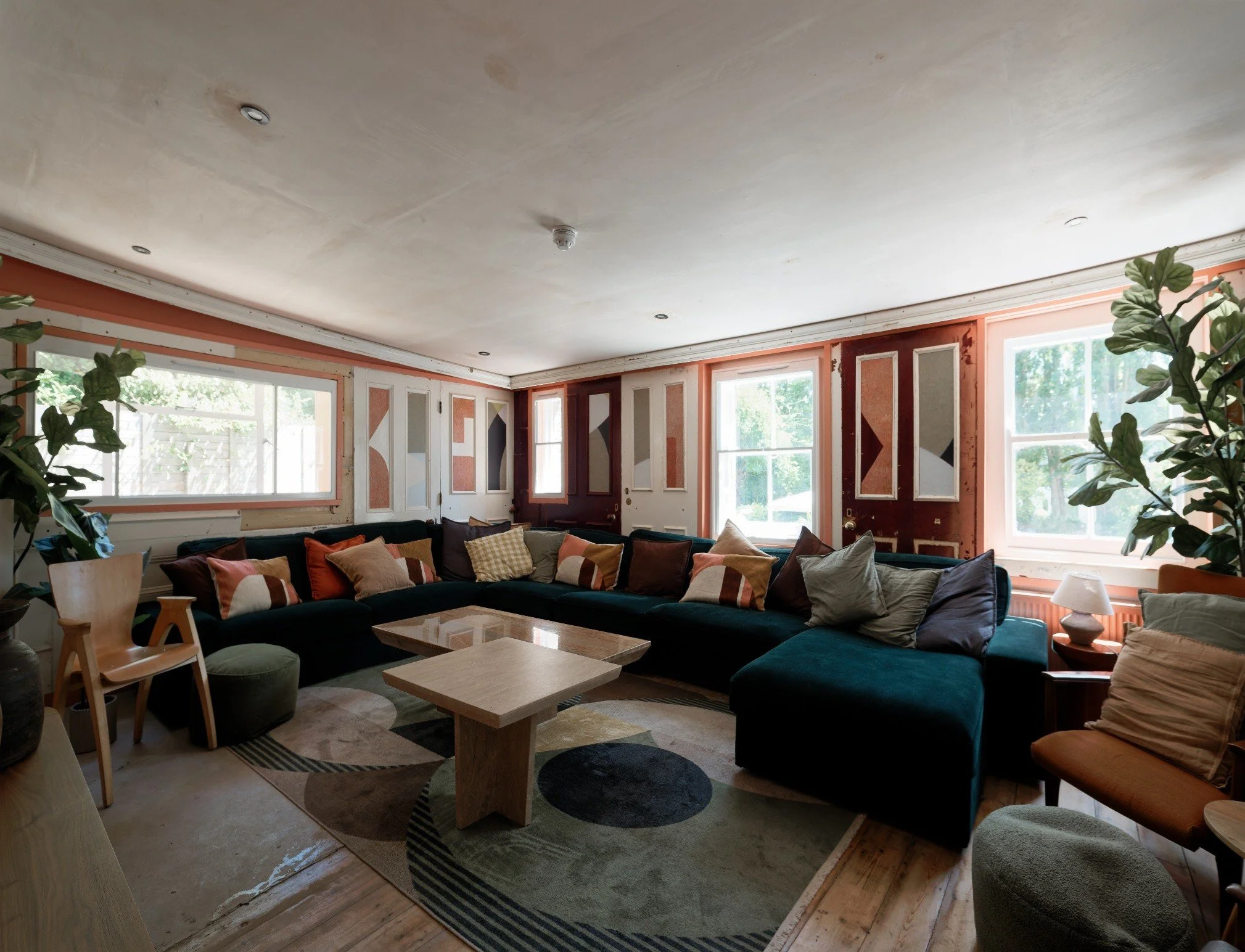 An interior photograph of the spacious communal living area within the Cohabs Greencroft Gardens co-living development.