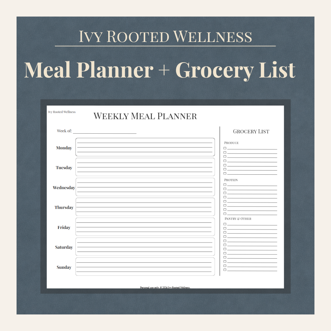 Weekly Meal Planner with Grocery List — Black