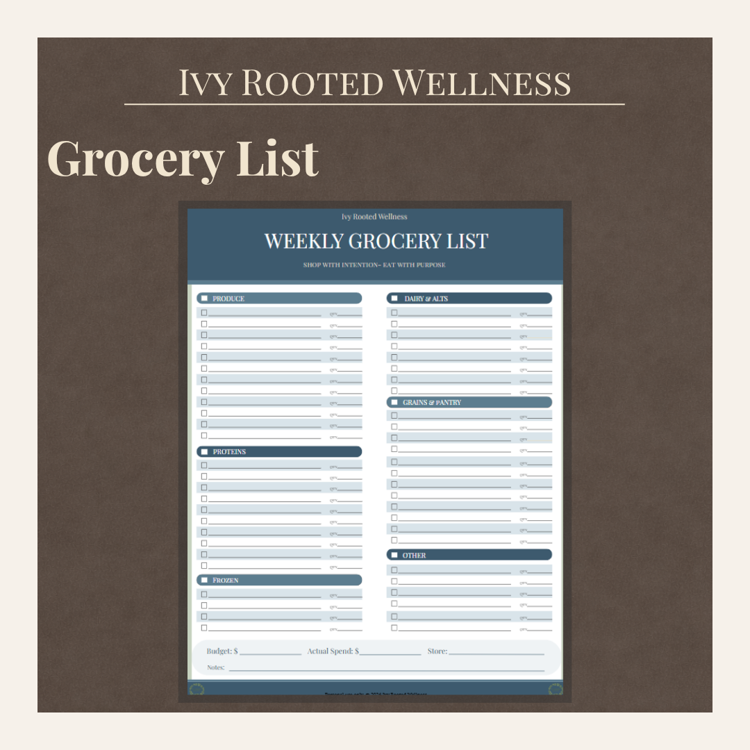 Weekly Grocery List — Blue
