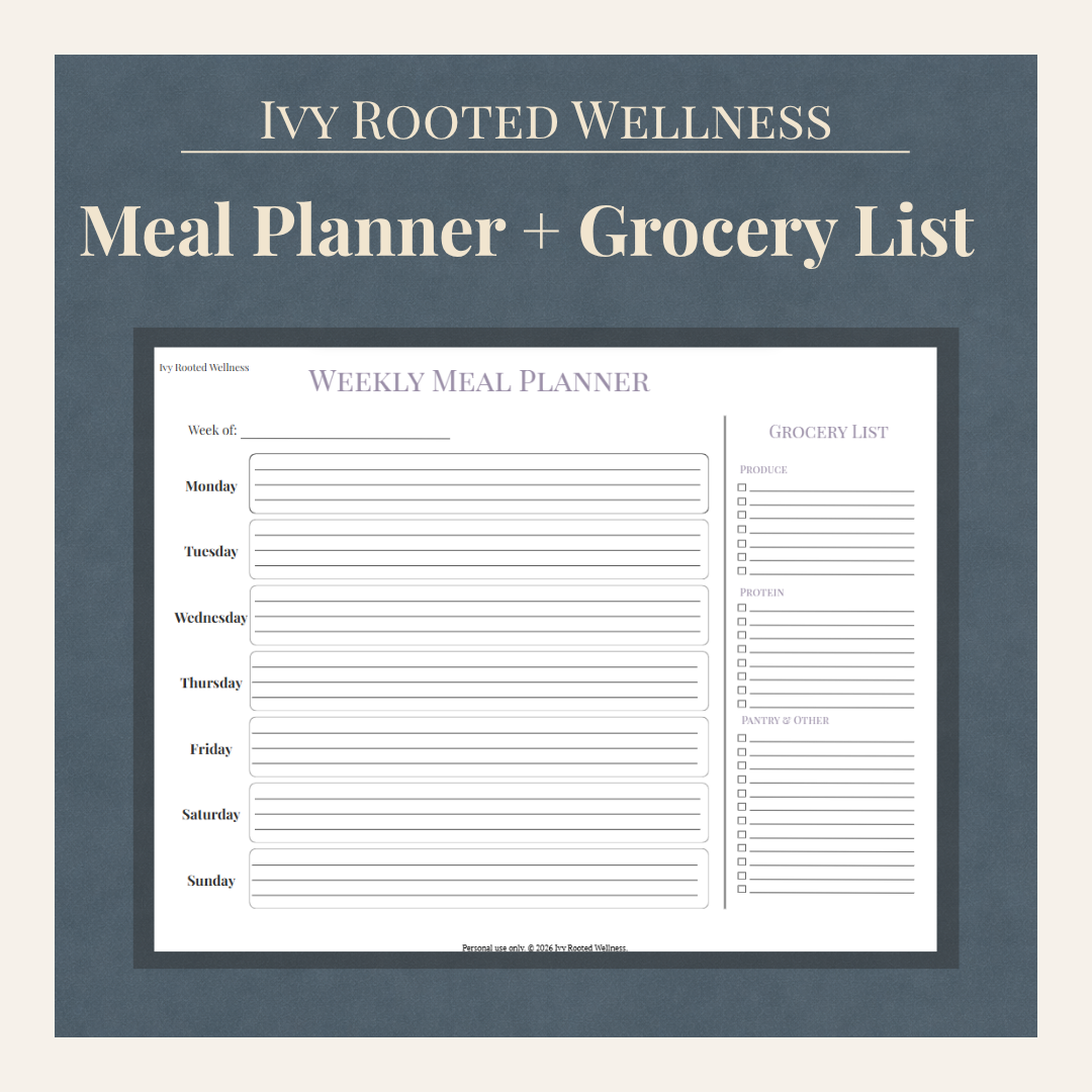 Weekly Meal Planner with Grocery List — Lavender