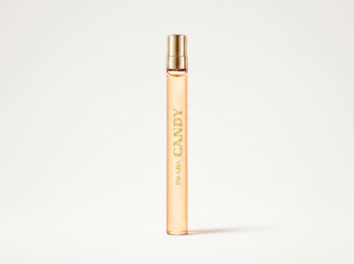 Prada Candy Eau de Parfum 0.33 oz travel-size fragrance roller for women.