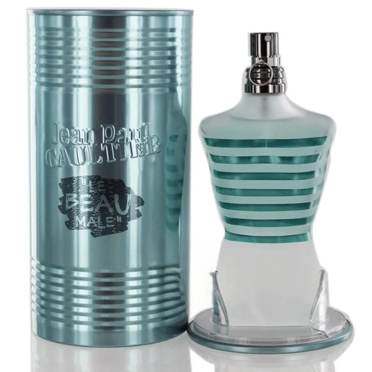 Jean Paul Gaultier Le Beau Male Eau de Toilette Spray 4.2 oz for Men discontinued aromatic fougère fragrance with mint, lavender, sage, and musk