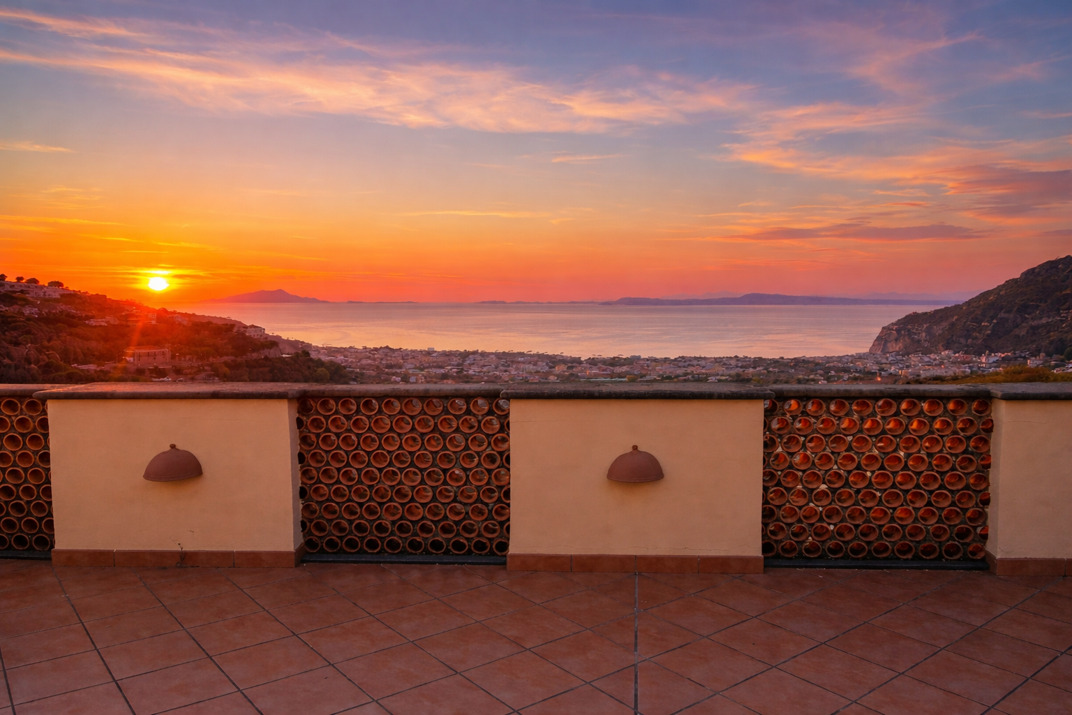 vista mare costiera amalfitana e costiera sorrentina da villa rosaldo