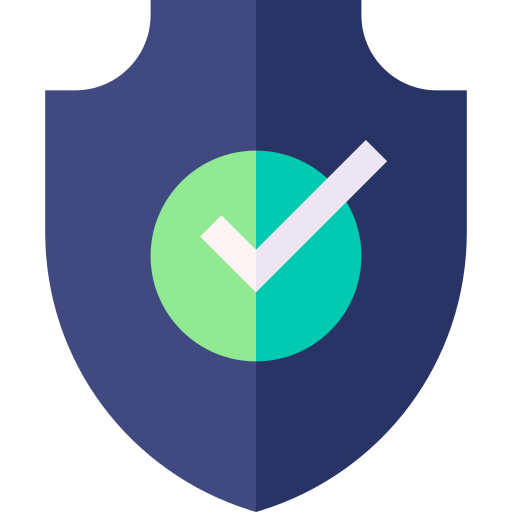 Illustration of a police badge with a checkmark inside a green circle in the center.