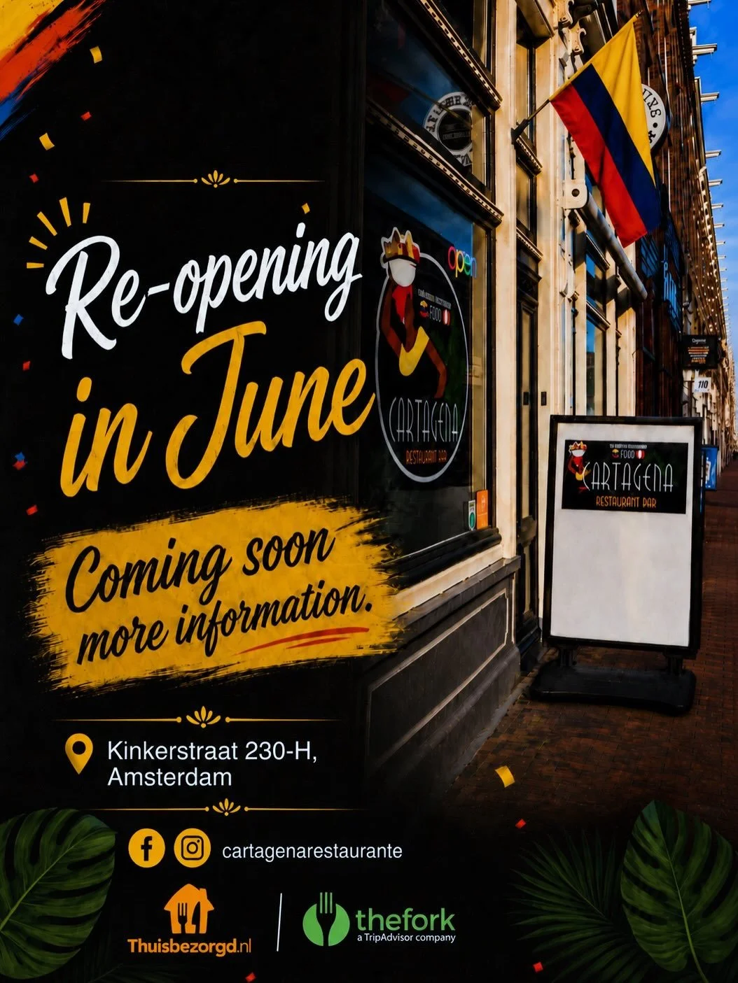 We missed you.
And we can&rsquo;t wait to welcome you back. ❤️

#CartagenaRestaurant #AmsterdamFood #Reopening #LatinFood #AmsterdamRestaurant