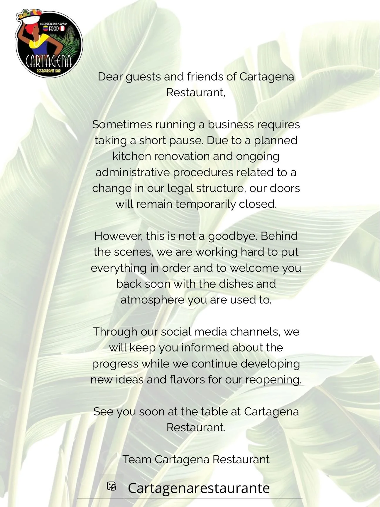 ⚠️Aviso importante ⚠️ 🛠️🔨🧰⚒️

Cerrados temporalmente, pero volveremos pronto renovados  de ideas
&iexcl;Gracias por su apoyo y hasta pronto! 

Temporarily closed, but we&rsquo;ll be back soon &mdash; better than ever.
Thank you for your support an