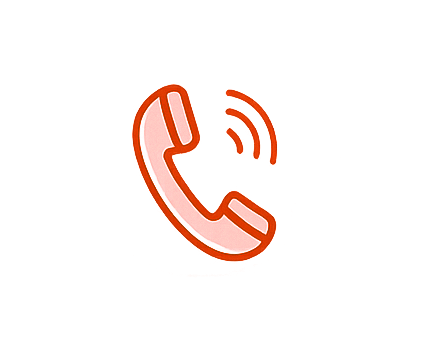 Icon of a telephone receiver with sound waves indicating a phone call.