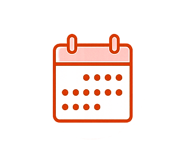 Illustration of a calendar with red highlights and blank lines