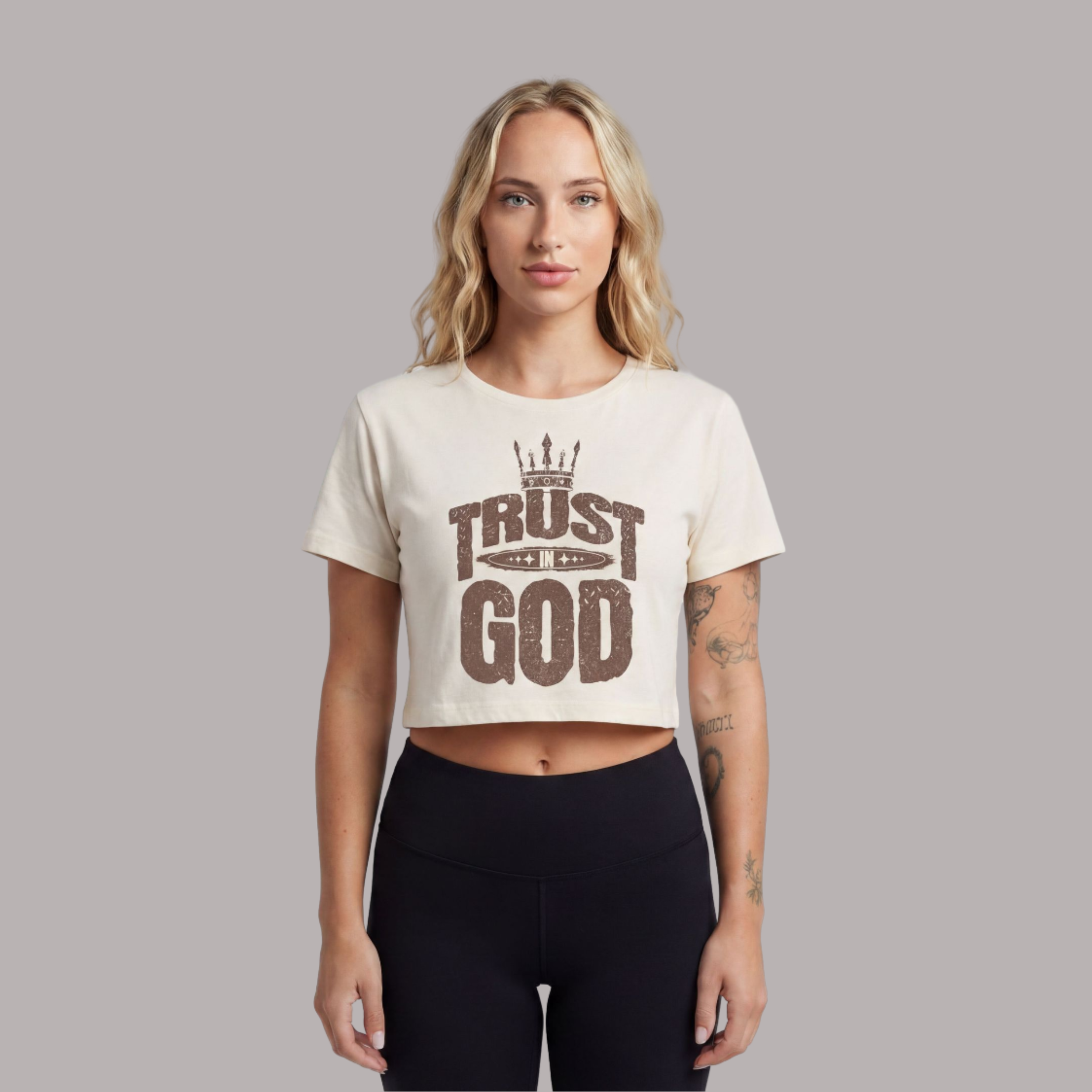 "TRUST IN GOD" Boxy Fit Cropped T-Shirt