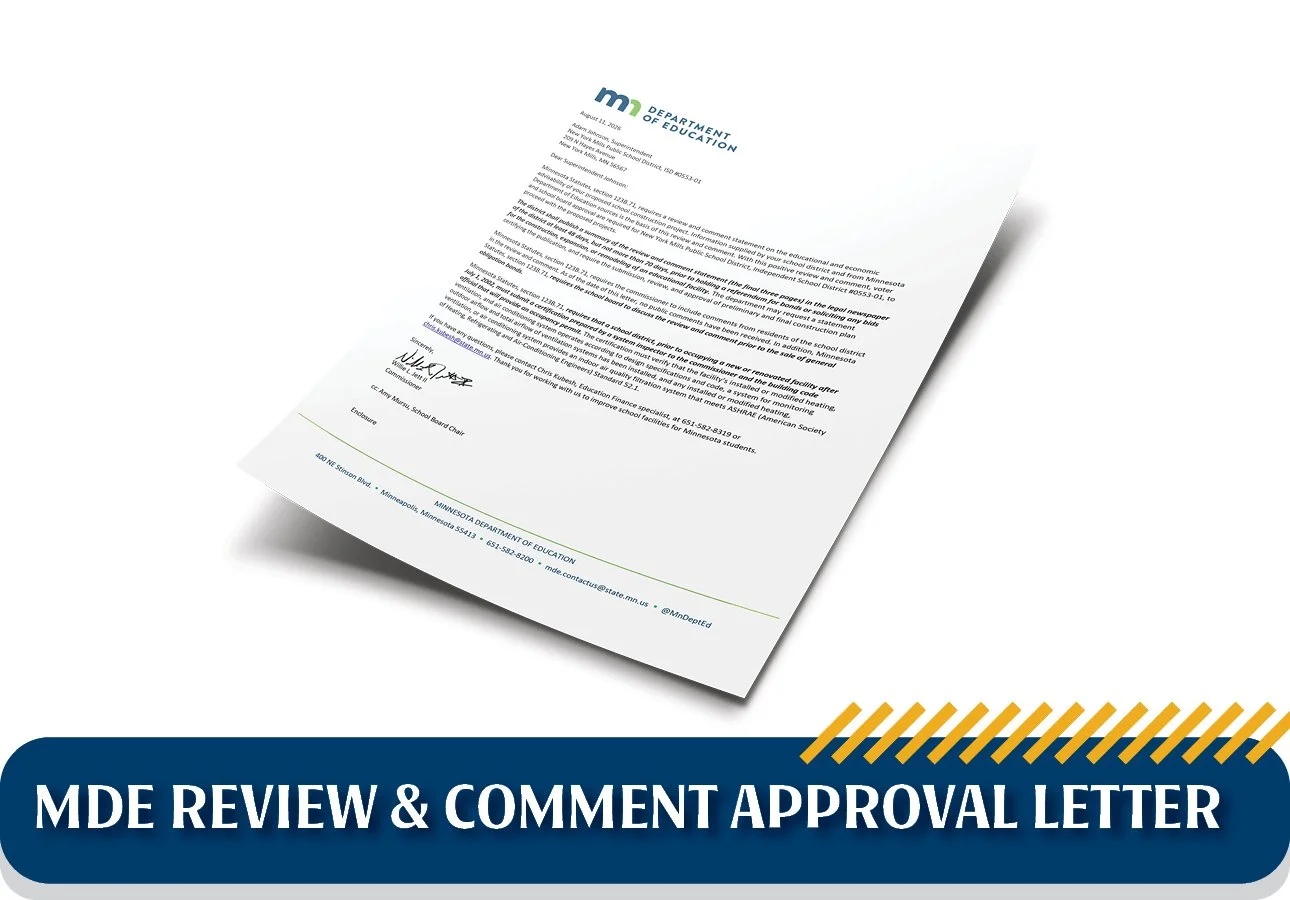 New York Mills Public Schools November 2026 Referendum - MDE approved Review and Comment