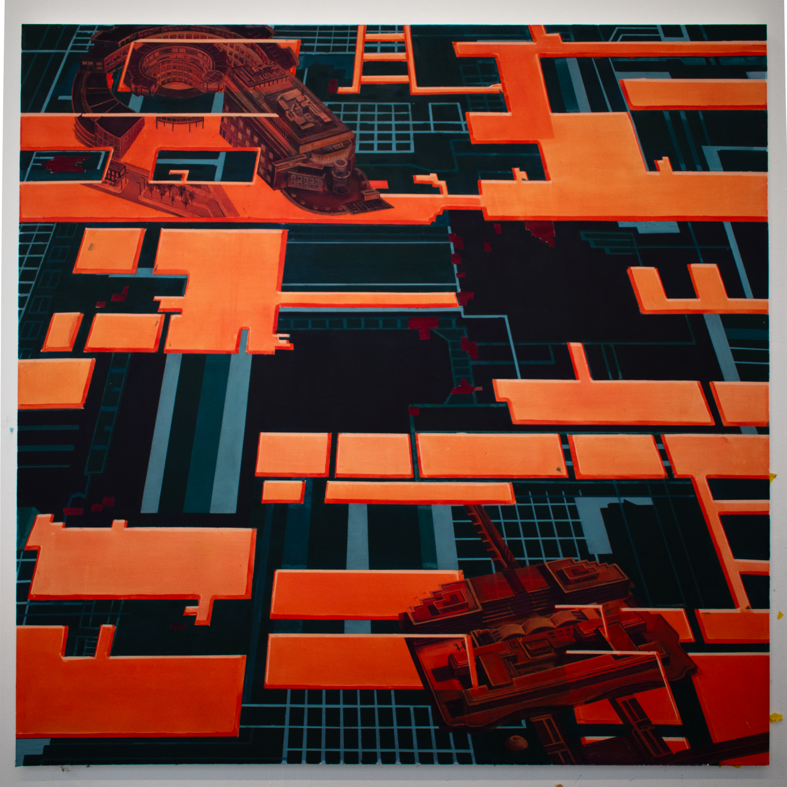 1970's-80's -  - oil and acrylic on board (120cm x 120cm)