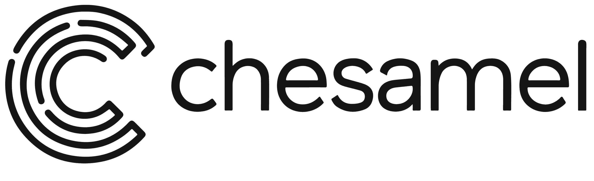 Chesame logo with stylized letter 'C' made of concentric curved lines