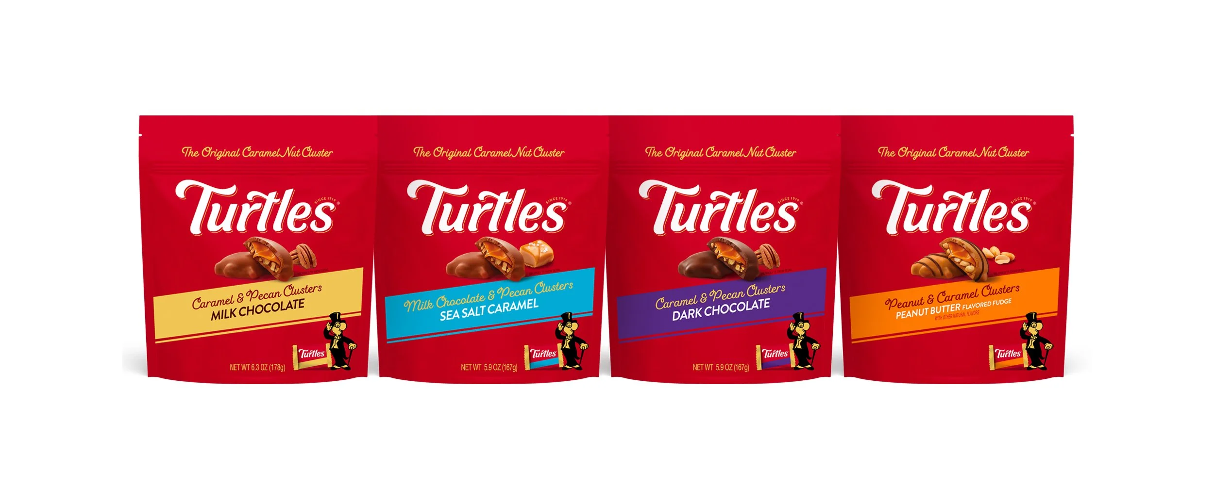 Bold brand blocking and clean flavor system