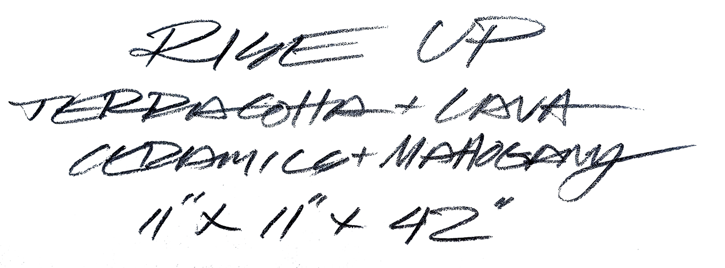 Handwritten title card for Rise Up by Portland artist Jesse Conte