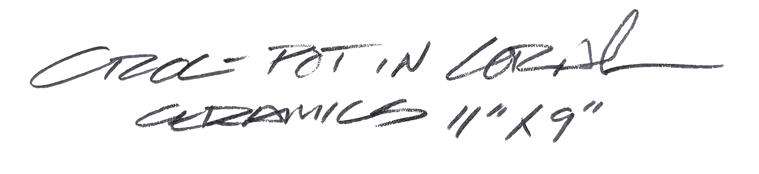 Handwritten title card for Croc-Pot in Coral by Portland artist Jesse Conte