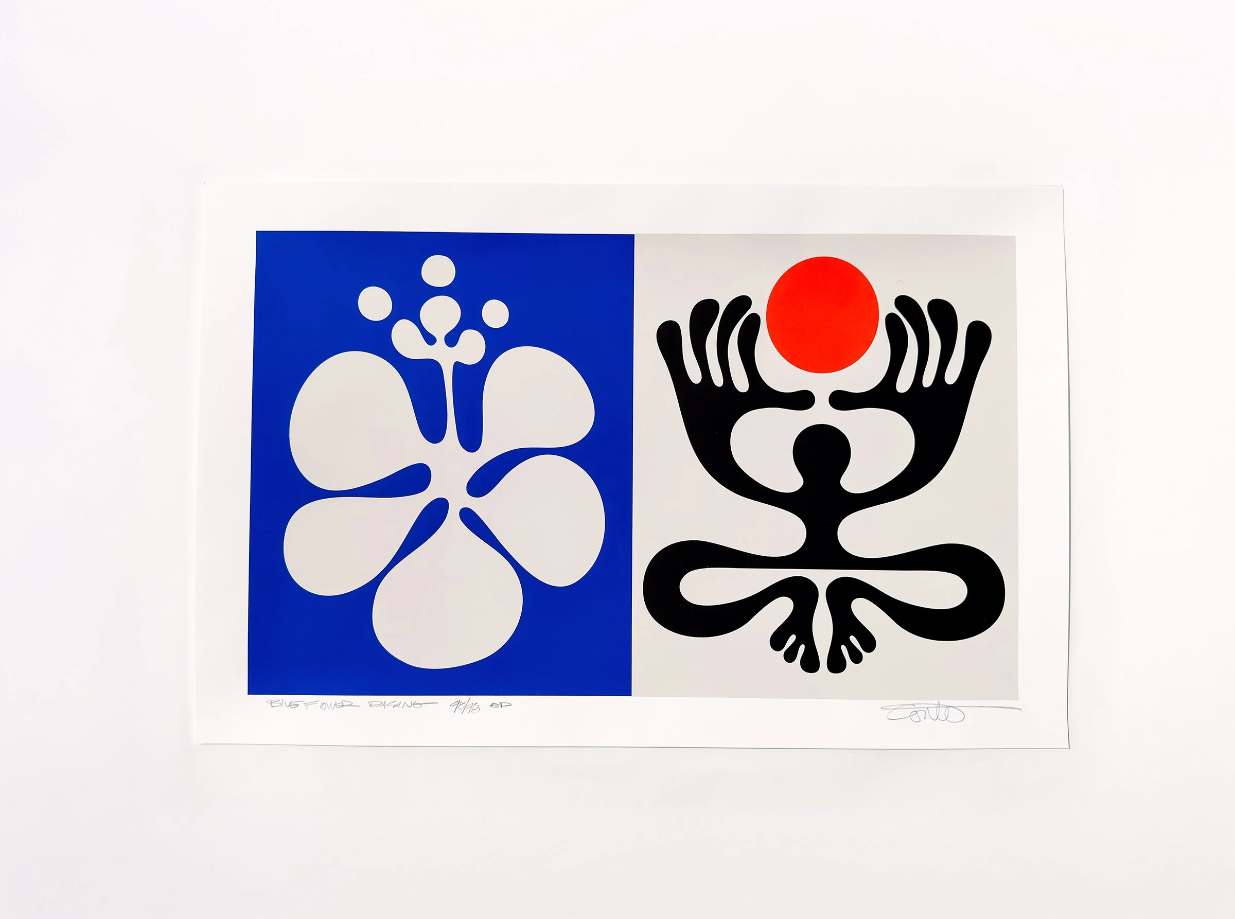 Blue Flower Rising Limited First Edition Silkscreen Print