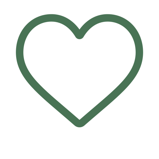 Outlined green heart shape.