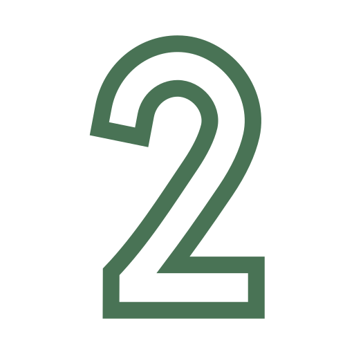 Large green number 2 on a black background.