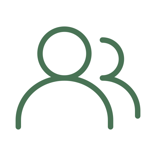 Icon of two people, representing a user or contact list