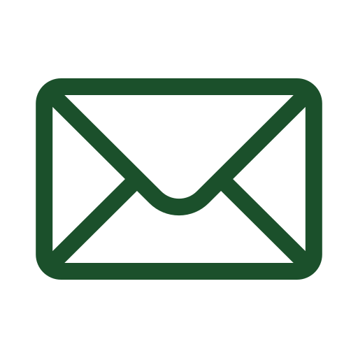 Outline of an envelope letter icon in green colors.