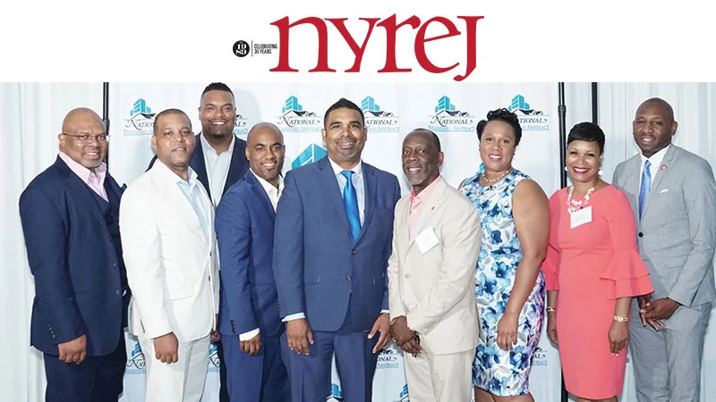 Shown (from left) are elected and real estate industry honorees:&nbsp; Kenneth Morrison of Lemor Development, Keith Gordon of NCV Capital Partners, actor Sean Ringgold–who emceed, Christopher Bramwell of CB Emmanuel, Osei Rubie of National Standard …