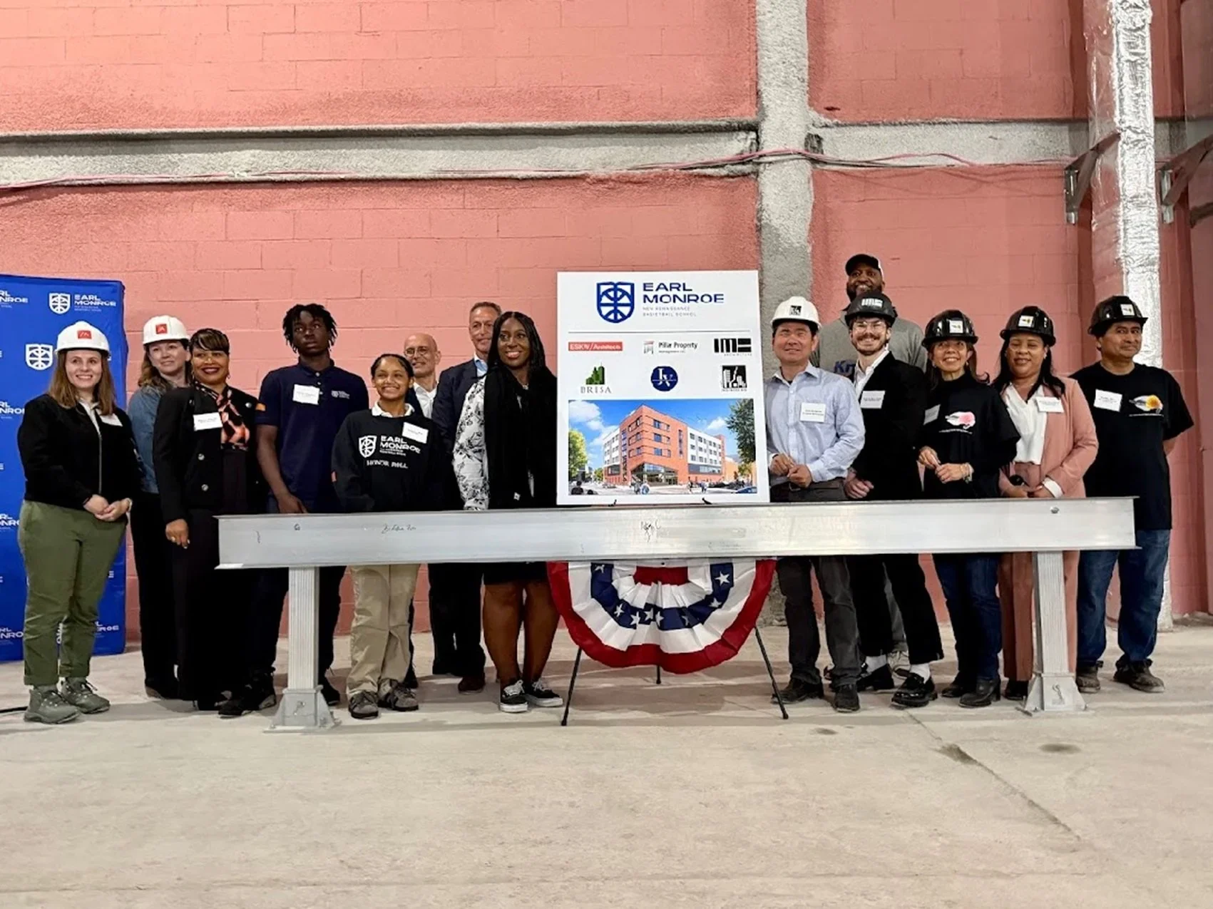 Earl Monroe Charter School Topping Off Ceremony (Image - Courtesy of ESKW/Architects and IMC Architecture)