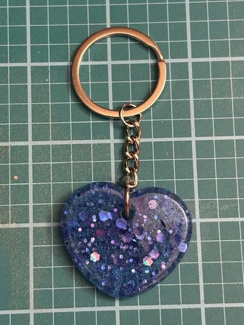 Glitter Heart Keychain
