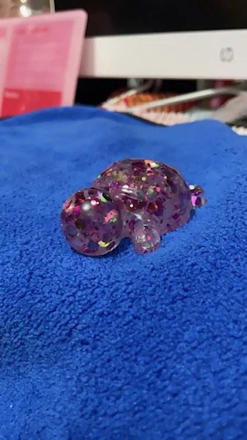 Glitter Resin Turtle Keychains
