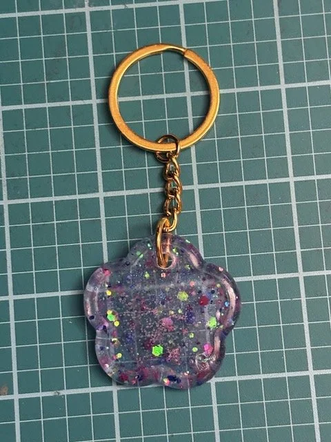 Glitter Flower Keychain