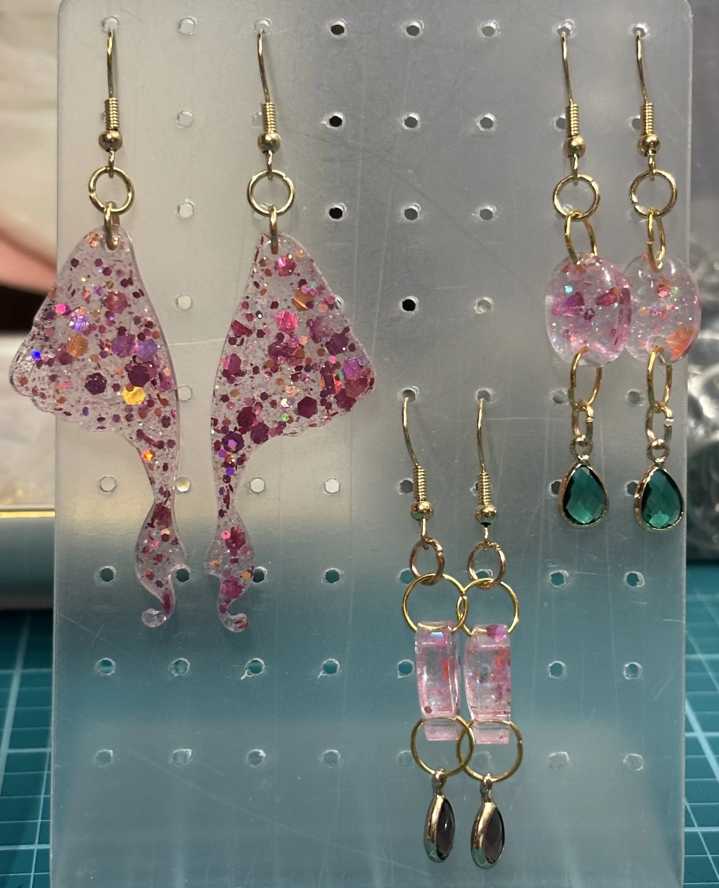Glittering Resin Charm Earrings