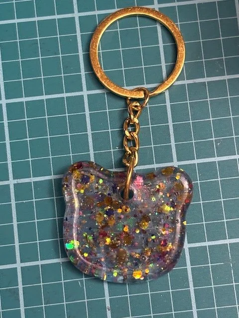 Glitter Bear Charm Keychain
