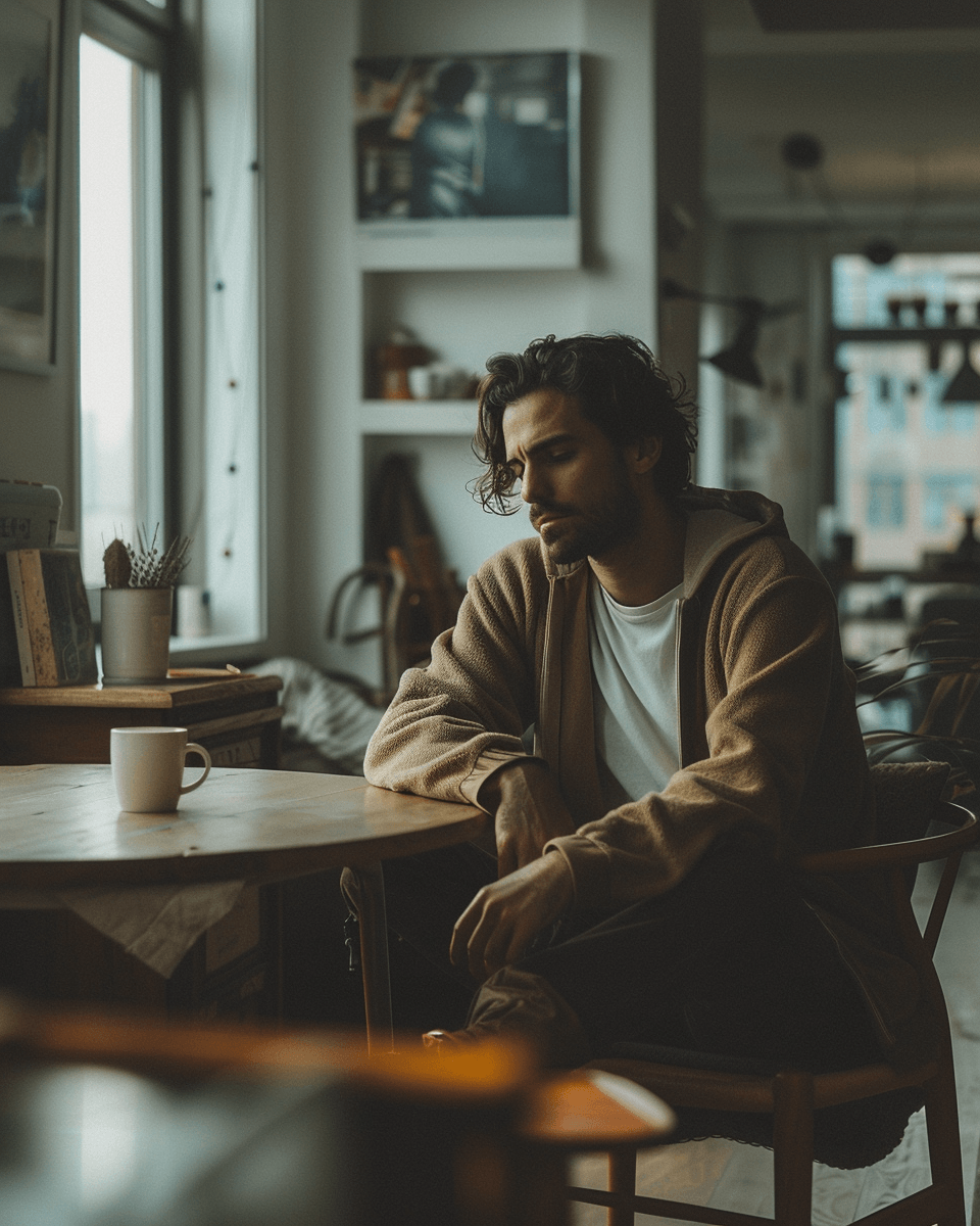 Man experiencing anxiety symptoms before starting online therapy in New York