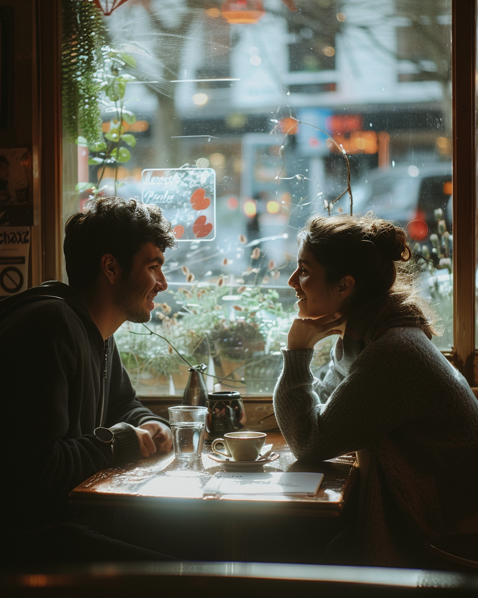 Two people sharing a genuine moment of connection after completing relationship therapy at Rhythm Wellness New York