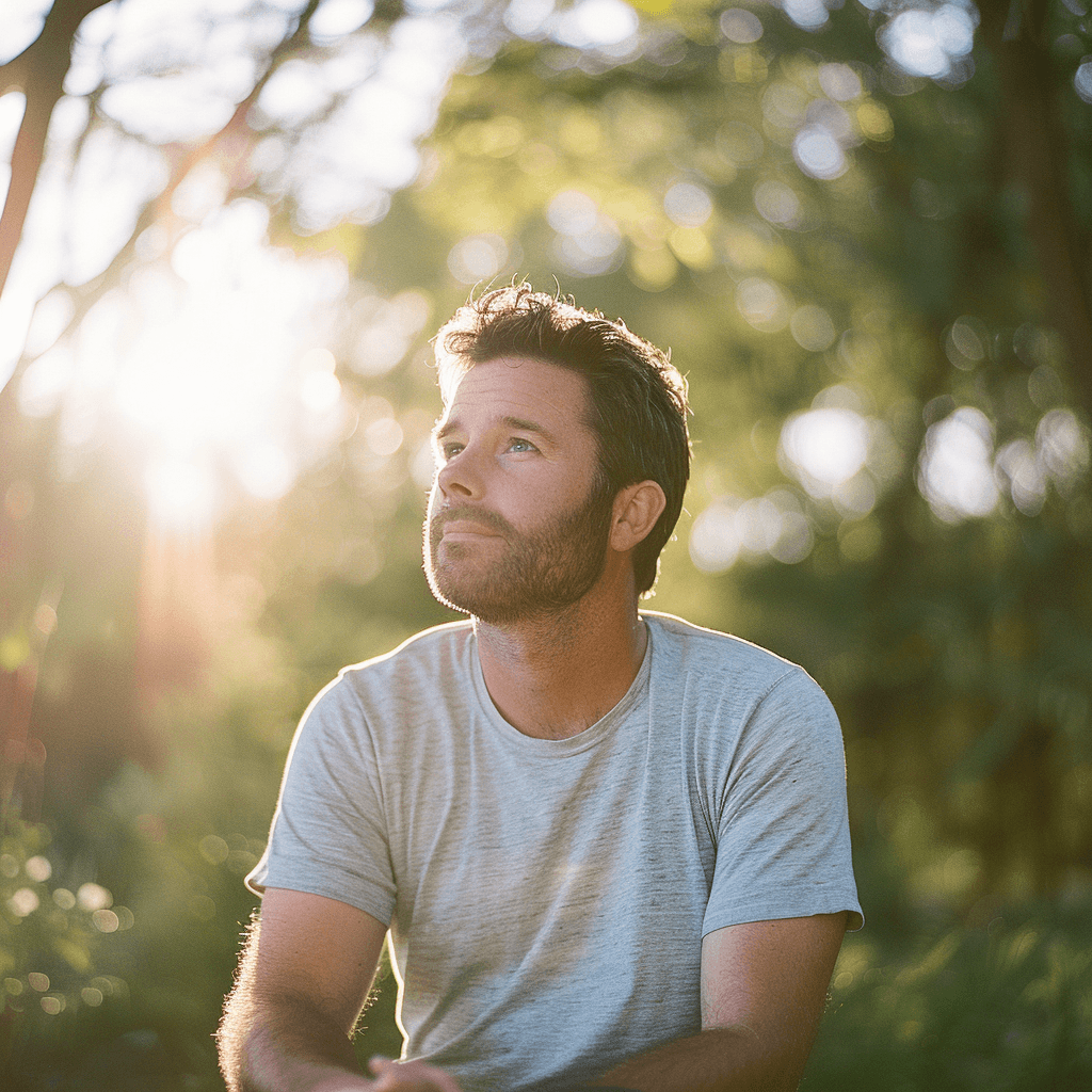 Man feeling calm and grounded after completing online anxiety therapy in New York