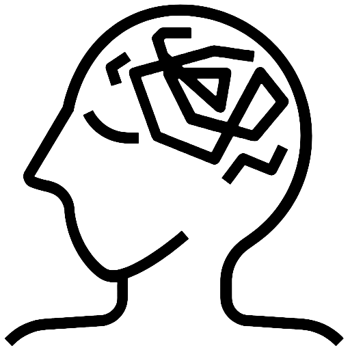 Line icon representing anxiety therapy