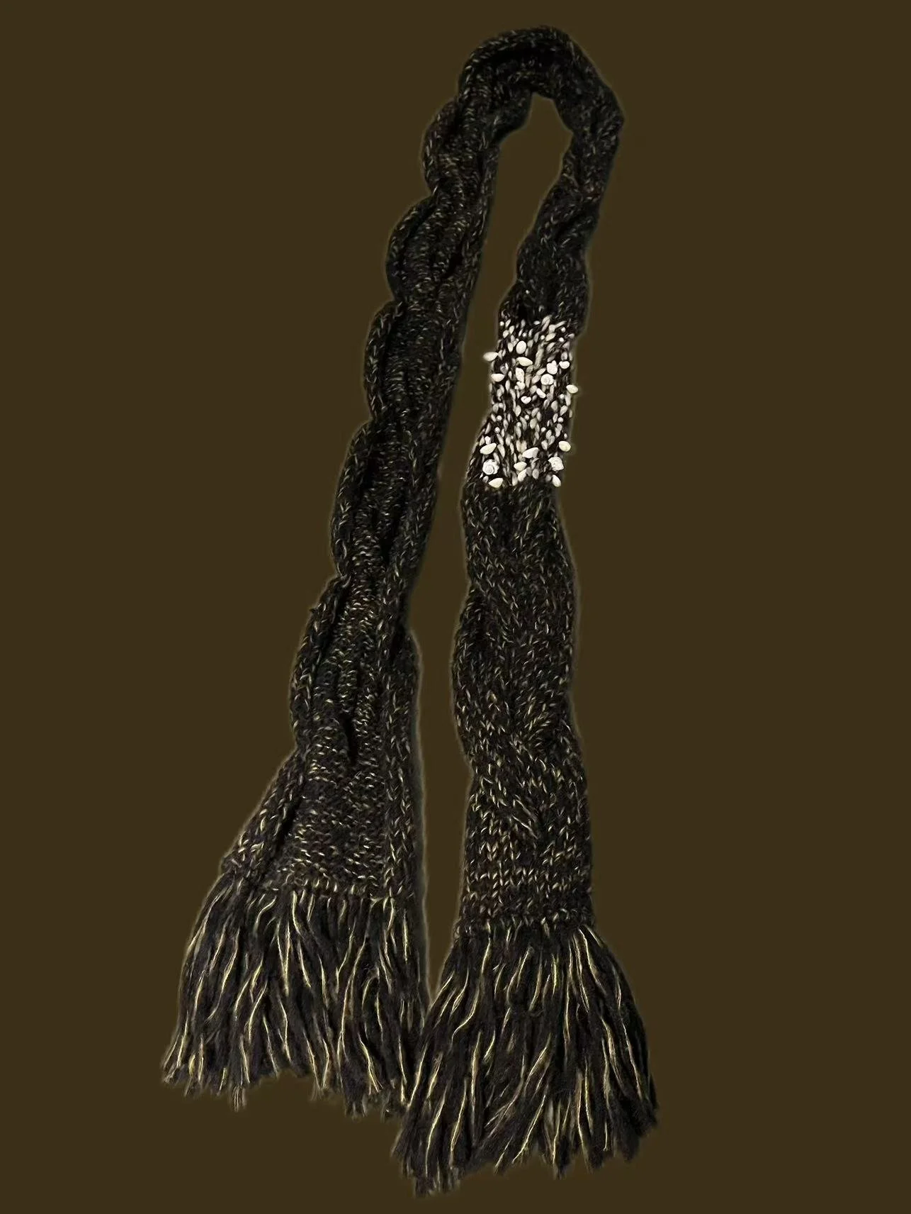 Chunky Charcoal Brown Scarf