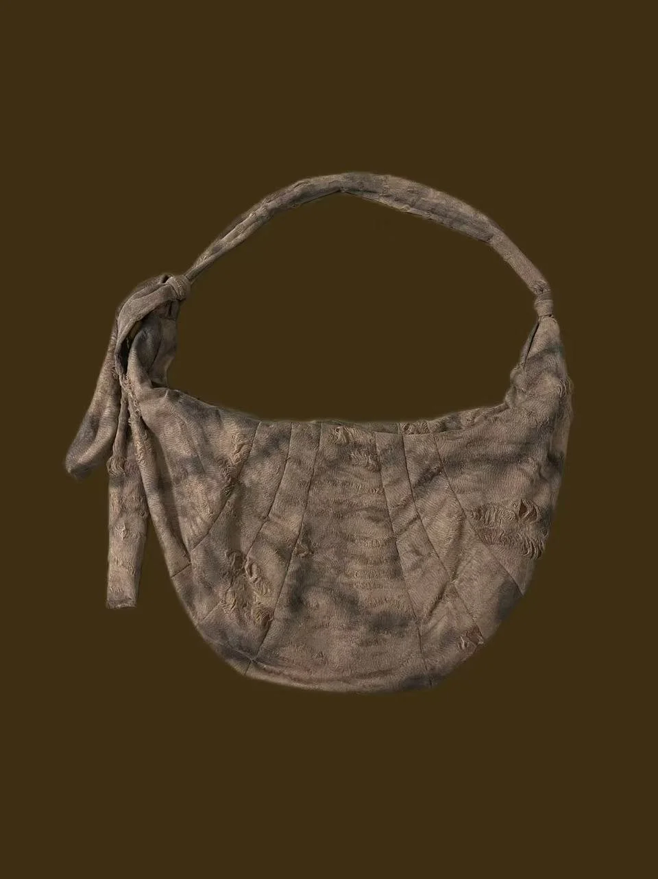 Rustic Tree Bark Distressed Croissant Bag