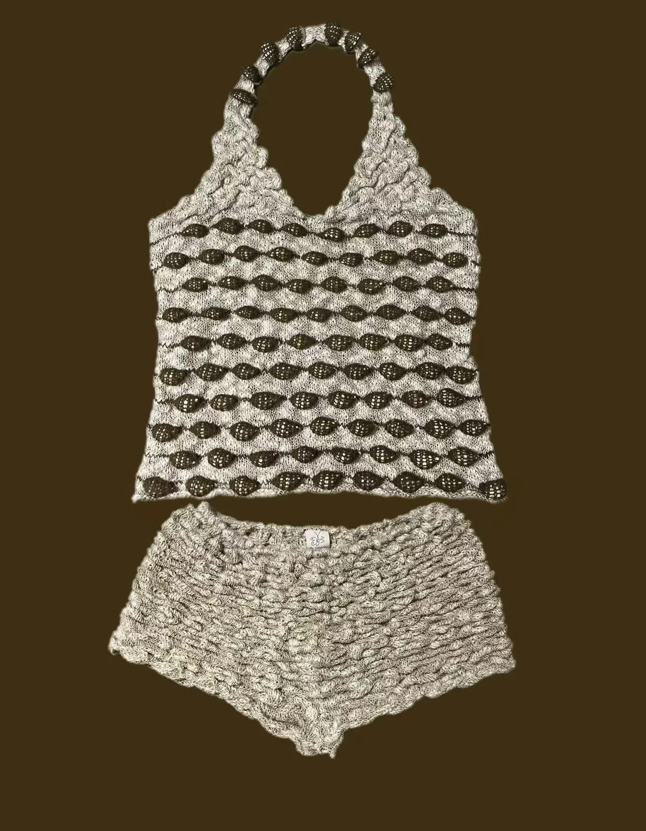 'Seashells Almost Sunk in Sand' Textured Knit Set