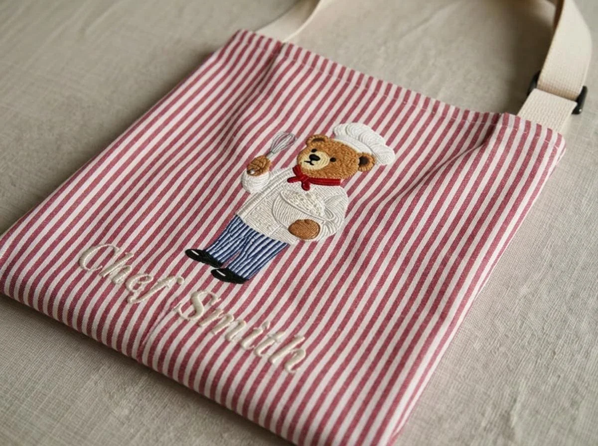 Personalized Chef Bear Cooking Apron with Name