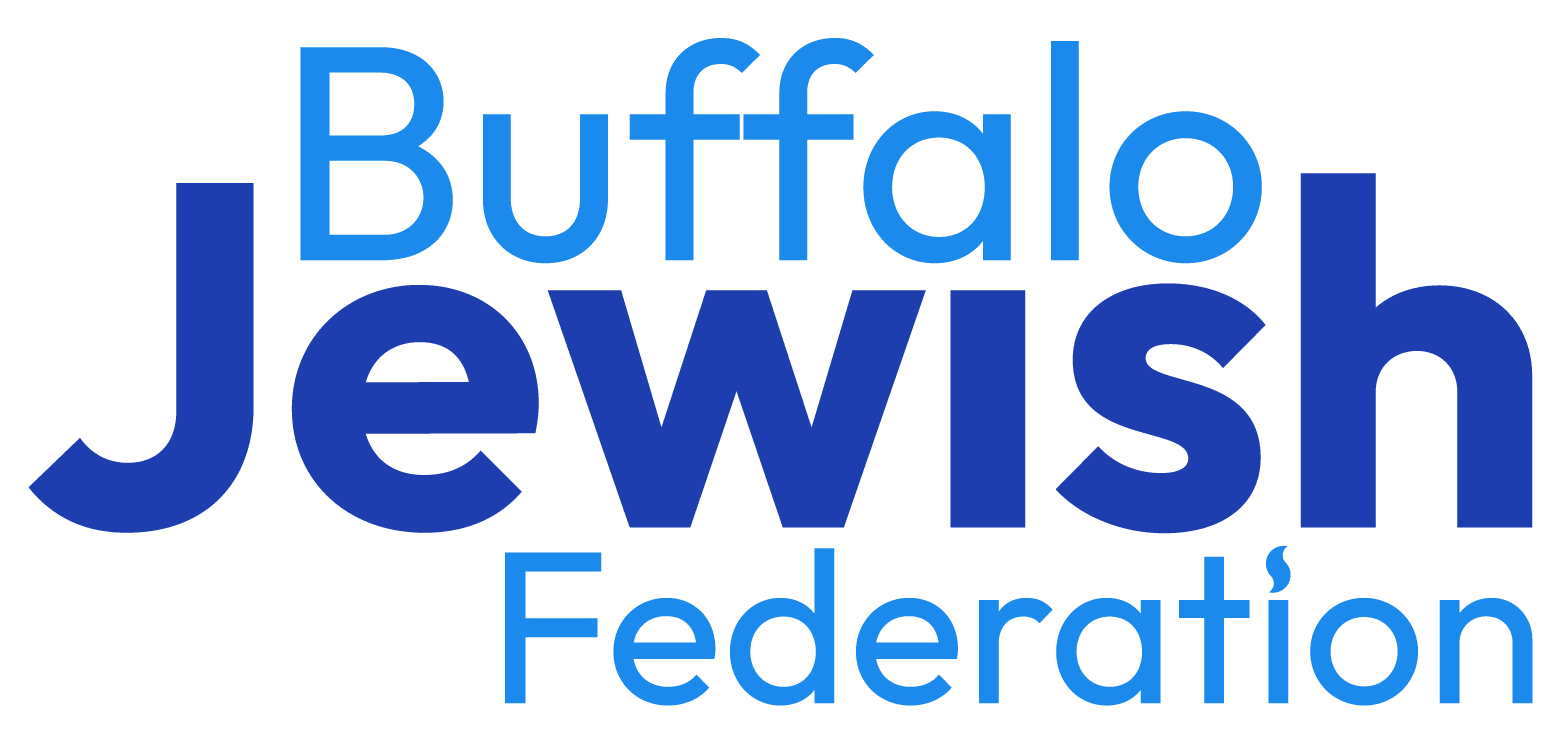 Word cloud featuring the words 'Buffalo Jewish Federation' in various shades of blue.
