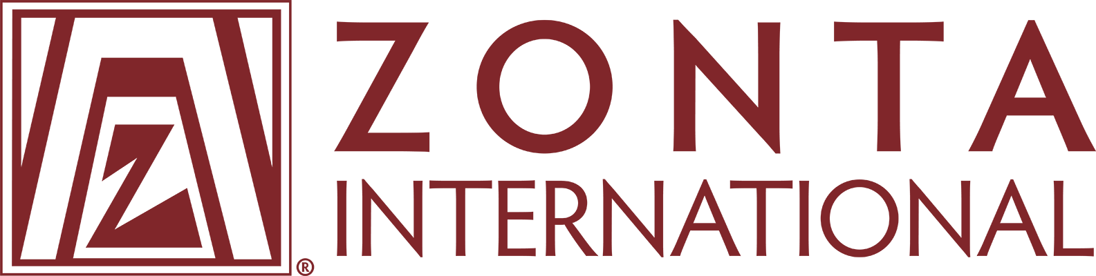 Logo of Arizona International with stylized letter A enclosed in a square, in dark red and black colors.