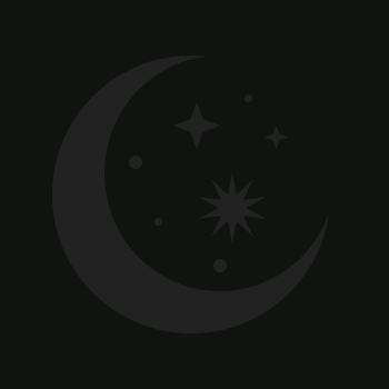 A black background with a crescent moon and various stars | Yoga Classes and Events | San Antonio, TX