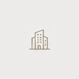 A simple line drawing of a building with several windows on a plain background.