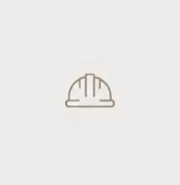Drawing of a hard hat helmet with a simple line style