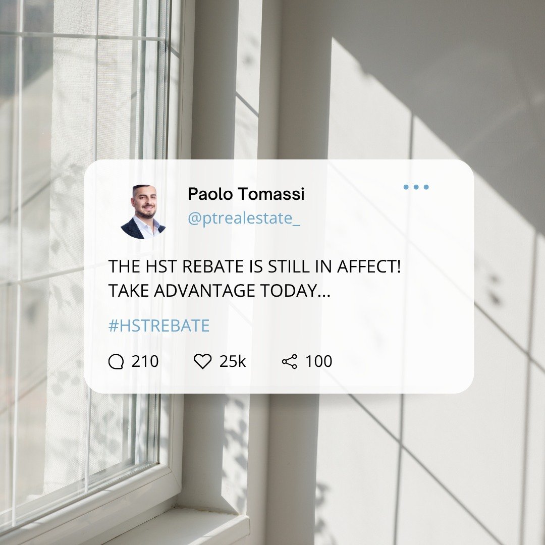 🏡 Thinking about getting into the market? Don&rsquo;t overlook the advantage of the HST Rebate 👀

For eligible buyers, the HST Rebate can help reduce upfront costs on a new construction home or condo &mdash; making homeownership more attainable and